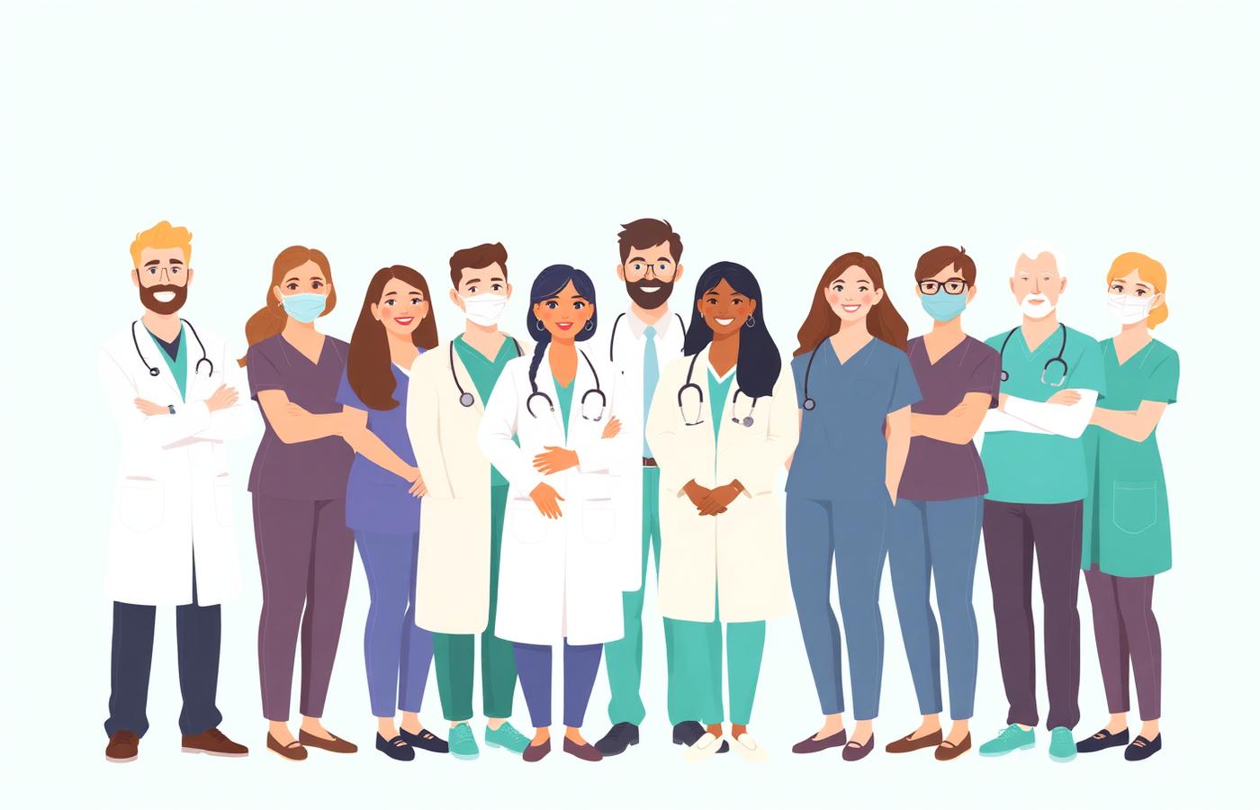 Illustration of the J-Test Dental Care dental care team